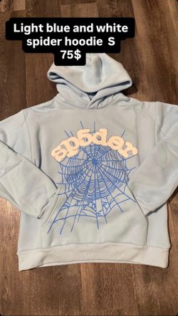 Blue and white spider hoodie S