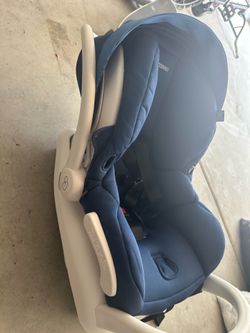 Maxi-Cosi Rear-Facing Infant Car Seat Carrier w/ Base, Blue/White Canopy