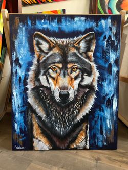 Wolf - fine art print on canvas