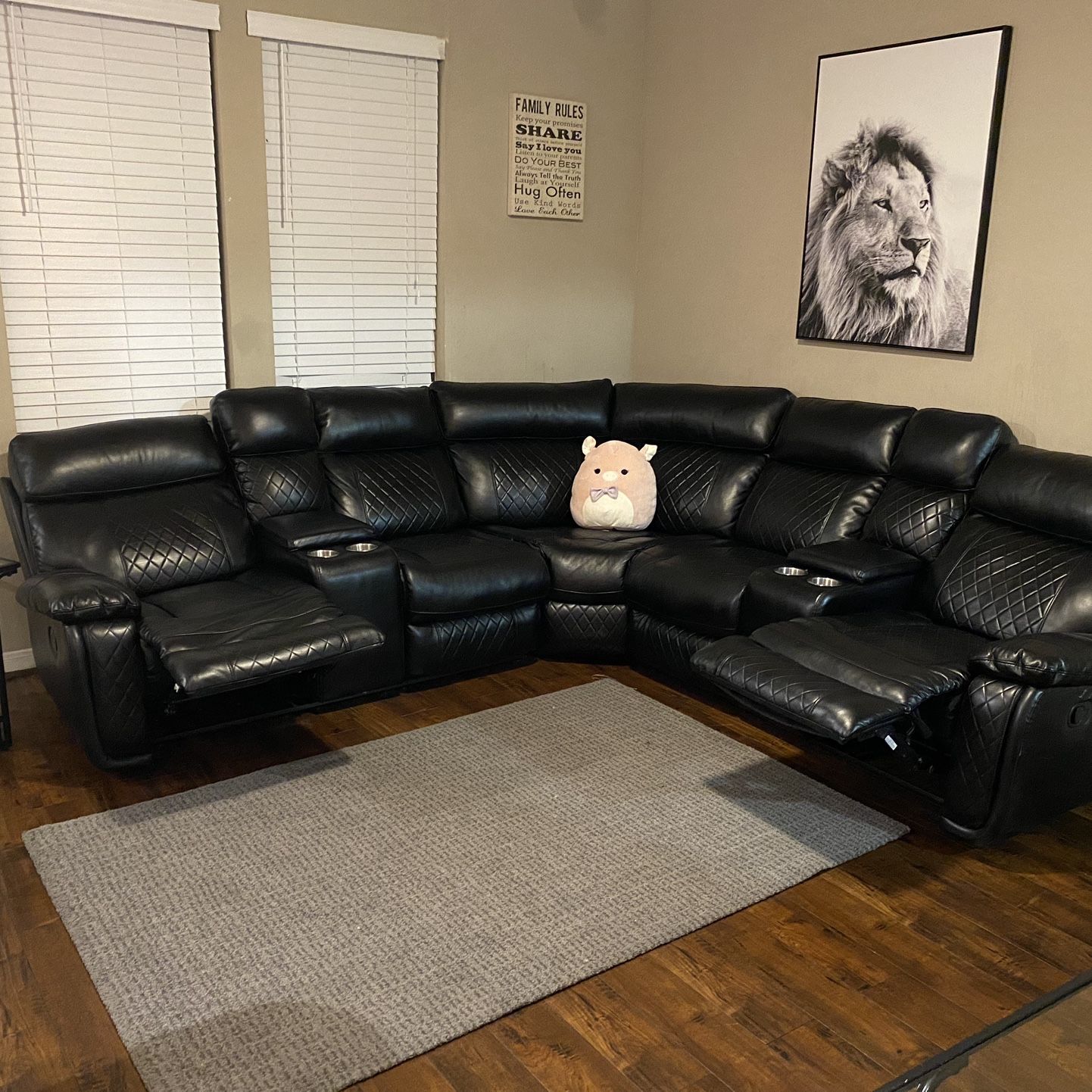 Black Leather Recliners Couch