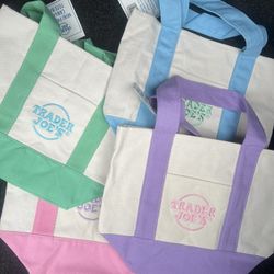 trader joes pastel tote bag