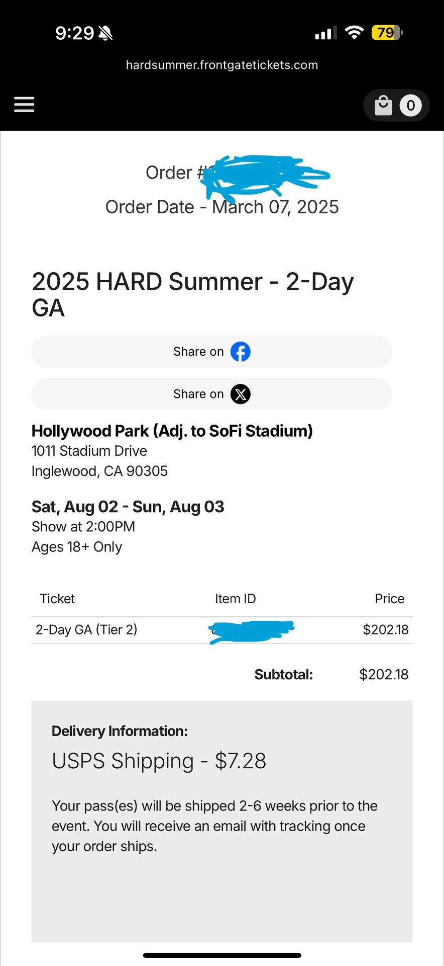 Hard Summer 2-day GA