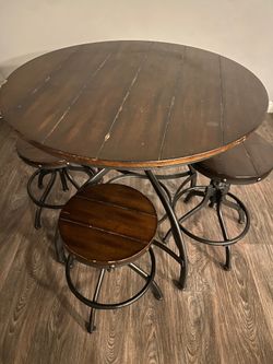 Round Dining Table Set – Includes 4 Chairs
