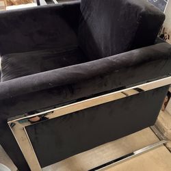 Accent Chair Black Silver