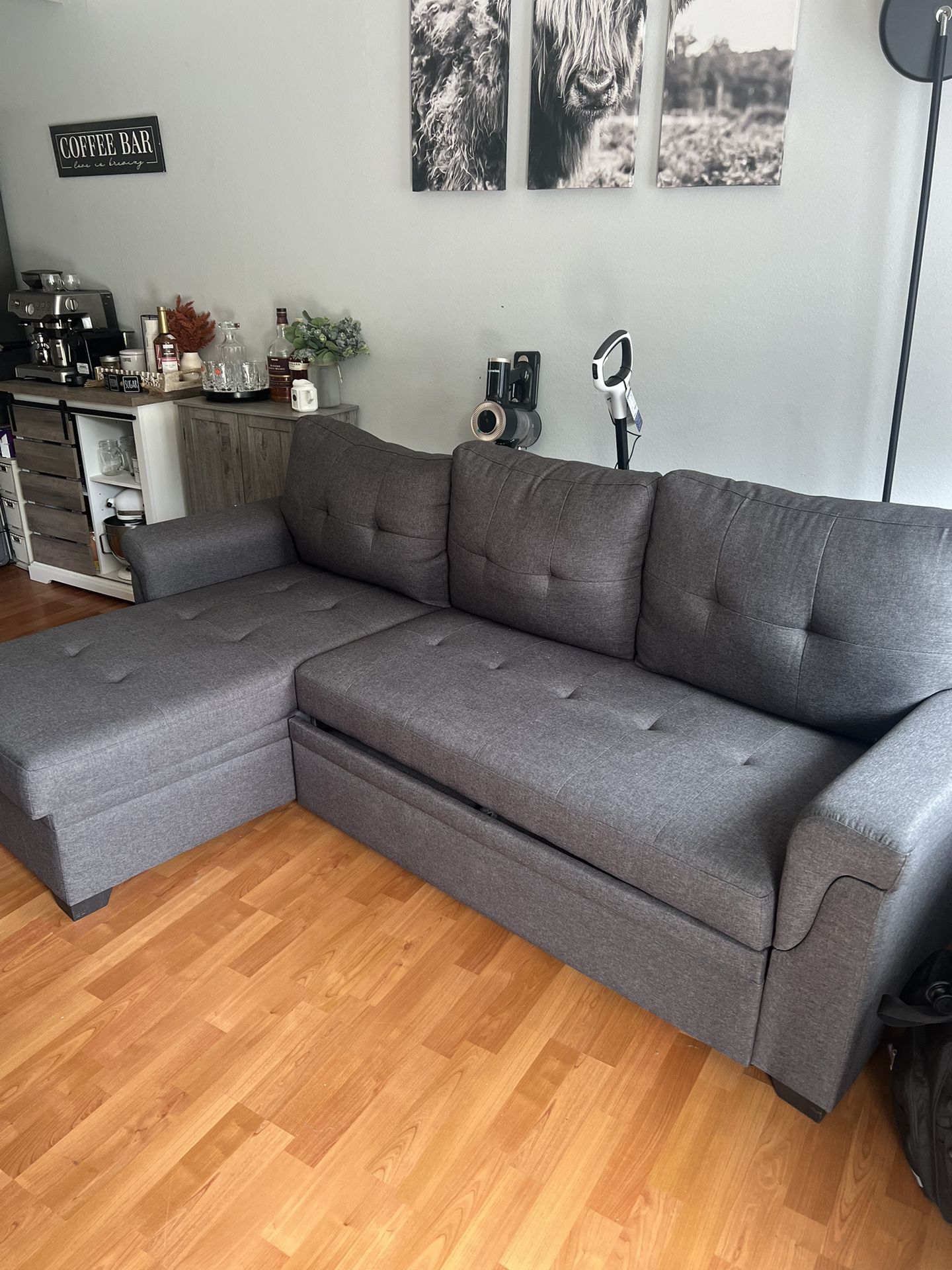 Reversible Sleeper Sectional With Storage Couch 