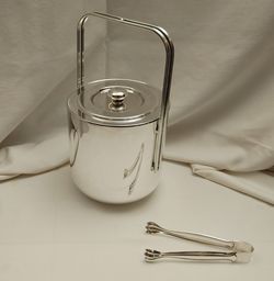Vintage Silver Plated Maestri Ice Bucket Italy Italian Design Champagne Wine Bar 006