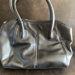 Nine West Black 2 Handel Satchel Vegan/Faux Leather/Manmade Zip Closure