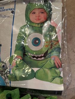 Baby Mike Wazowski Costume - Monsters Inc. size 6/12 m no hat