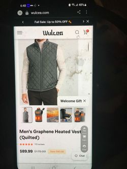 Wulcea Graphene Heated Vest grey large new with tags with battery pack