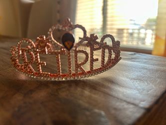 Retired Rhinestone Tiara Crown Rose Gold