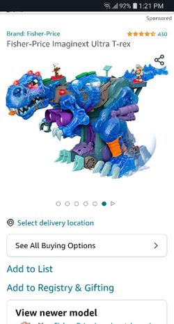 Imaginext Dinosaur T-Rex Ice Blue Bone Electronic 2.5 Ft Tall Jurrasic
