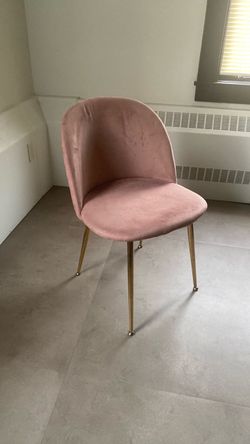 Pink Velvet Accent Chair with Gold Legs