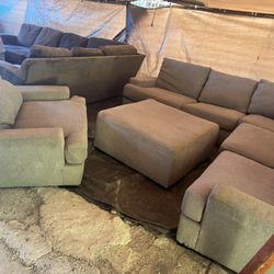 Gray Couch With Matching Ottoman And Chair Good Condition Clean We Sell All The Time Delivery $40 Lol