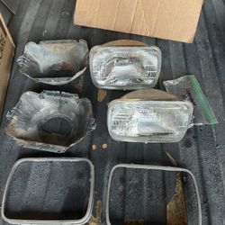 Classic Dodge Truck, Headlight Bucket, Mount, And Chrome Ring (PAIR)