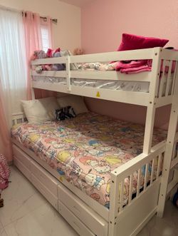 Bunker, litera twin over full, twin mattress included(new never used