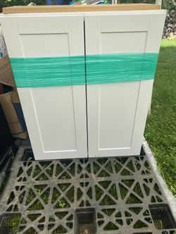 White Cabinet With Two Shelves