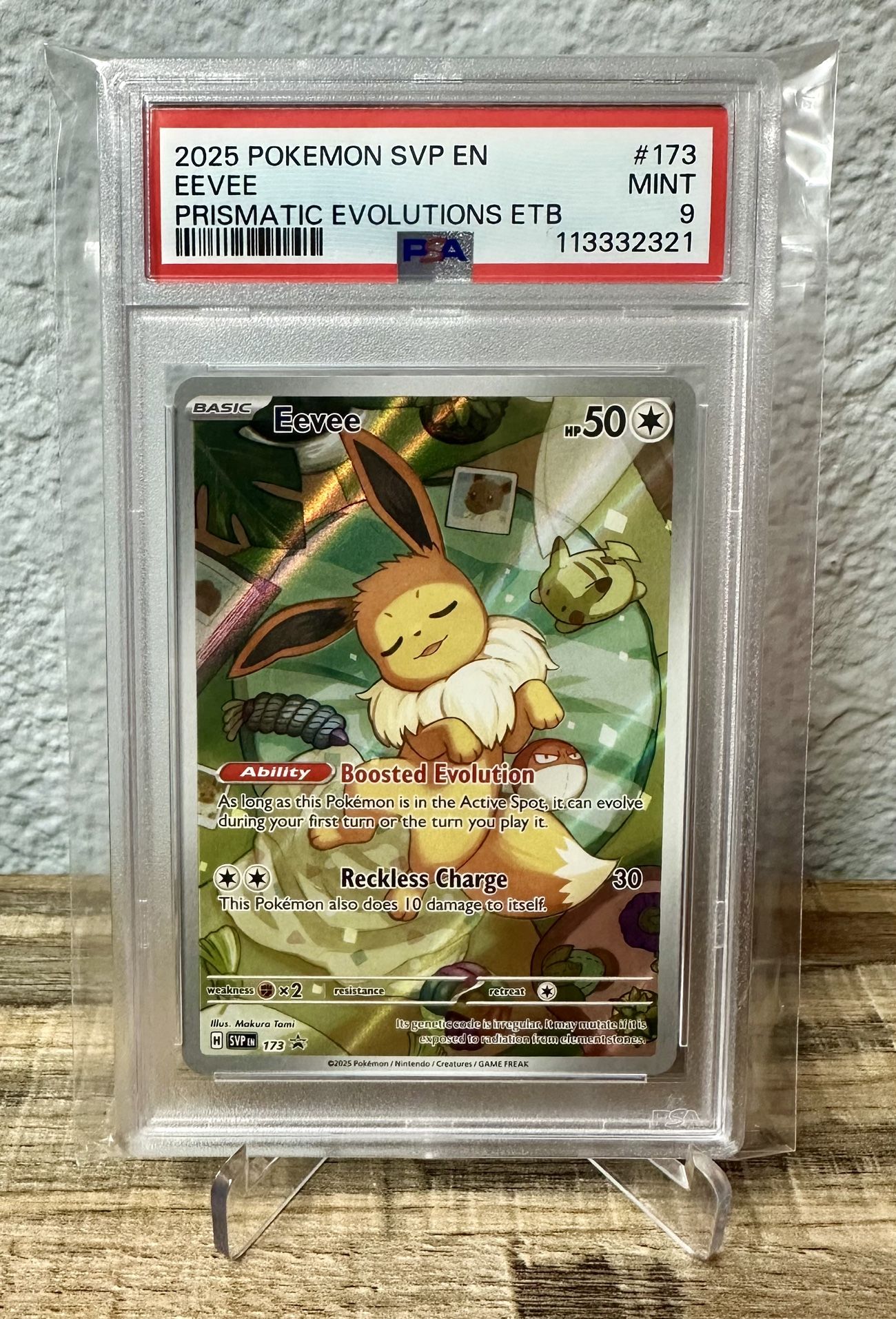 2025 Pokemon SVP EN Eevee Prismatic Evolutions ETB Promo PSA 9