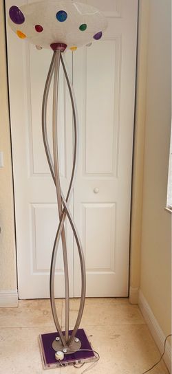 Modern Silver twist floor lamp