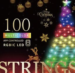 Christmas Star Tree Topper with 32.8ft 100LED Smart LED Strip Lights 15 Million Colors with App Control and Music Sync LED Lights Christmas Lights Out