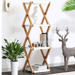 4 Tier White Folding Rack Shelf