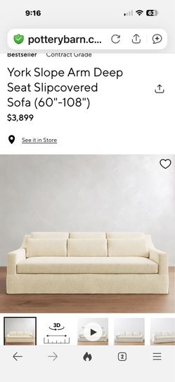 Pottery Barn York Grand Sofa 95”