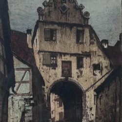 Old German Streetscape with Archway 
