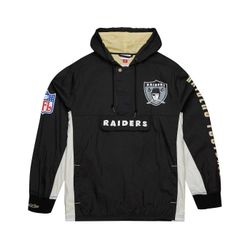 Mitchell & Ness Oakland Raiders Team OG 2.0 Anorak Windbreaker Vintage Logo Jacket - Large NWT