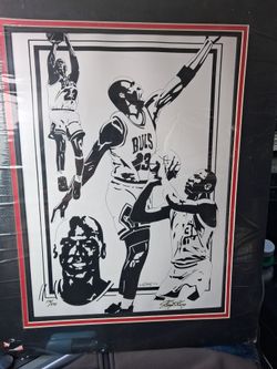 1992 Michael Jordan lithograph art #'d 138/534