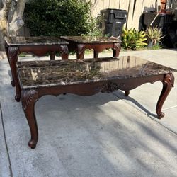 Constantine dark cherry side table and coffee table set