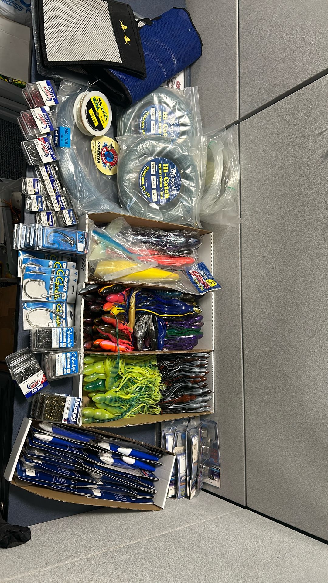 Fishing Tackle Bundle - Hooks, Line, Plugs, Skirts, & More