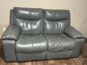 Gray Leather Couch Set
