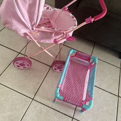 Doll Stroller & Crib 
