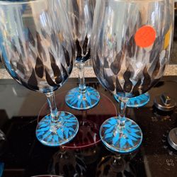 Hand Painted WINE GOBLETS