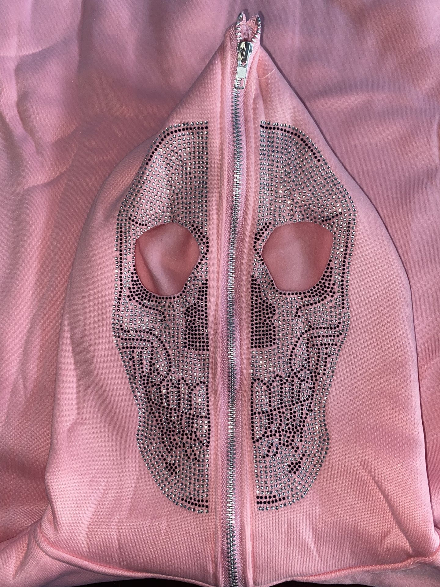 Gemstone Pink Skull Hoodie XL