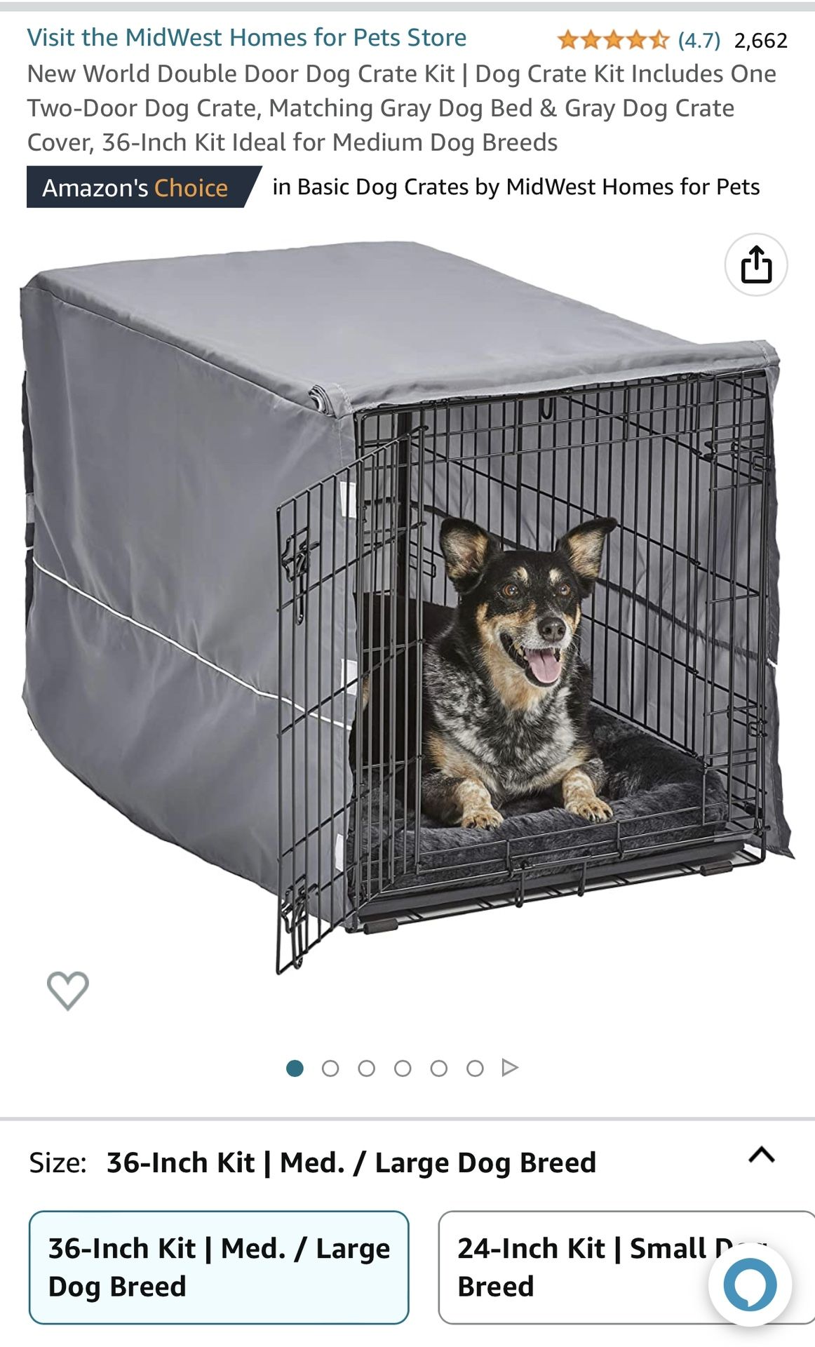 36 Inch M/L Dog Crate