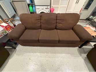3 Brown couches