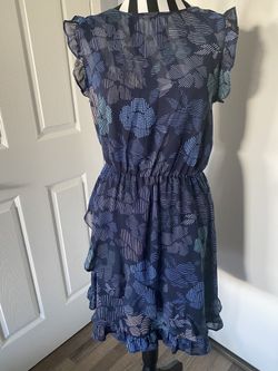 Sheer Blue Dress With Ruffles