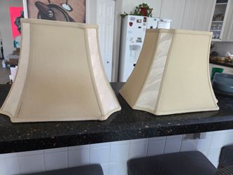 Pair of Cream Fabric Lamp Shades