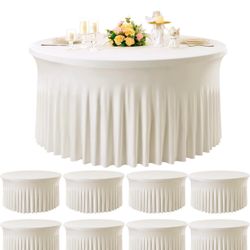 6foot Round Table Cloth Ivory 