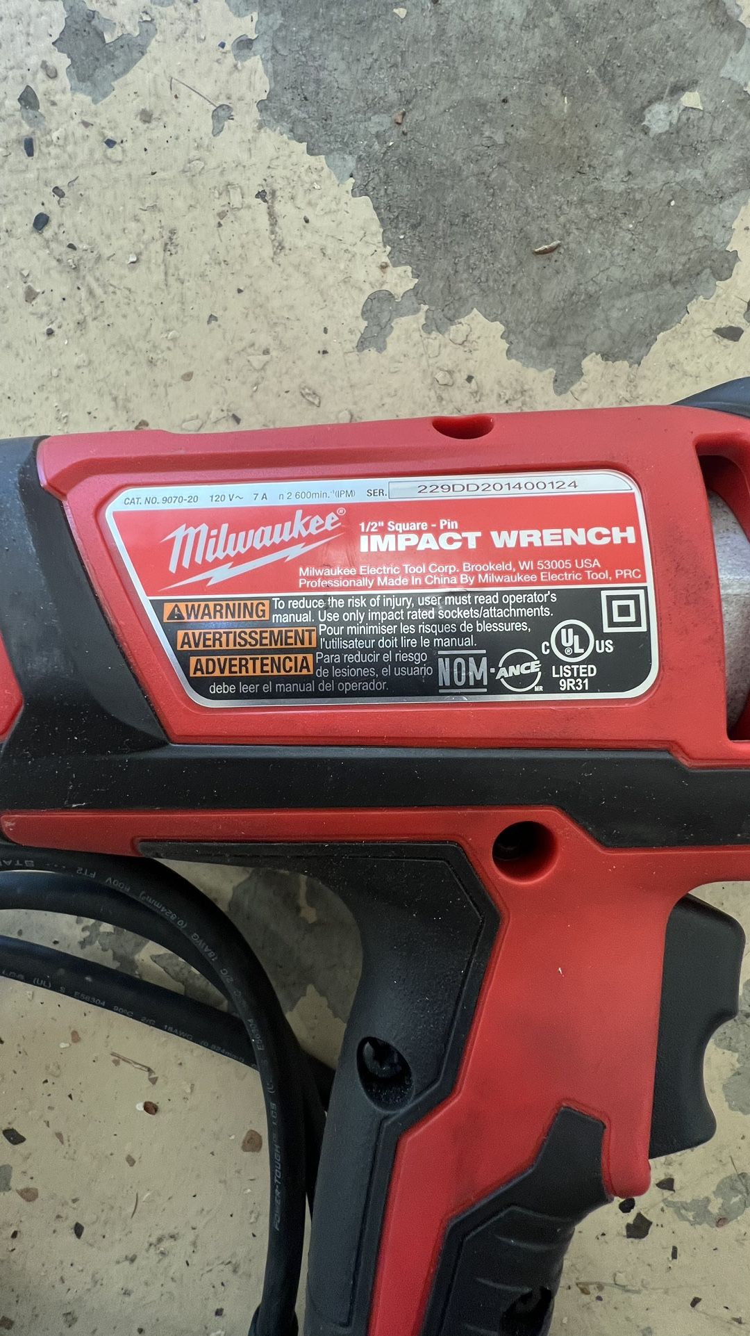 Milwaukee Impact Wrench 1/2’’
