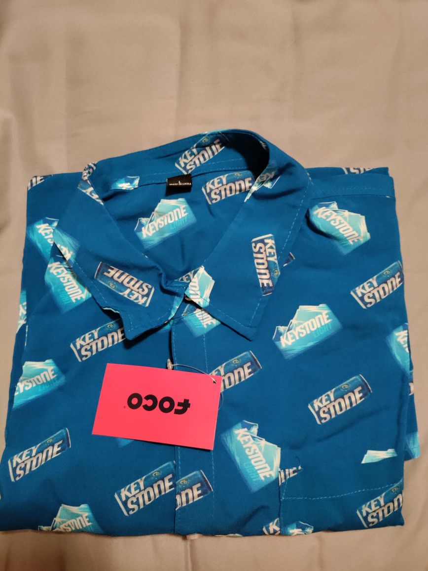 Keystone Light Shirt, Chair, Shower Curtain, And Candelier 
