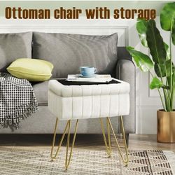 GREENTELL VANITY STOOL CHAIR FAUX FUR