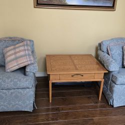 Free 2 Ethen Allen Swivel Rocking Sofa And Table