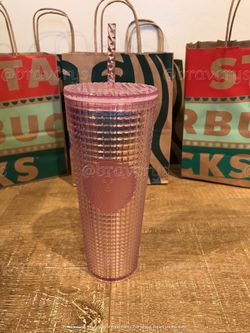 Pink Starbucks disco tumbler