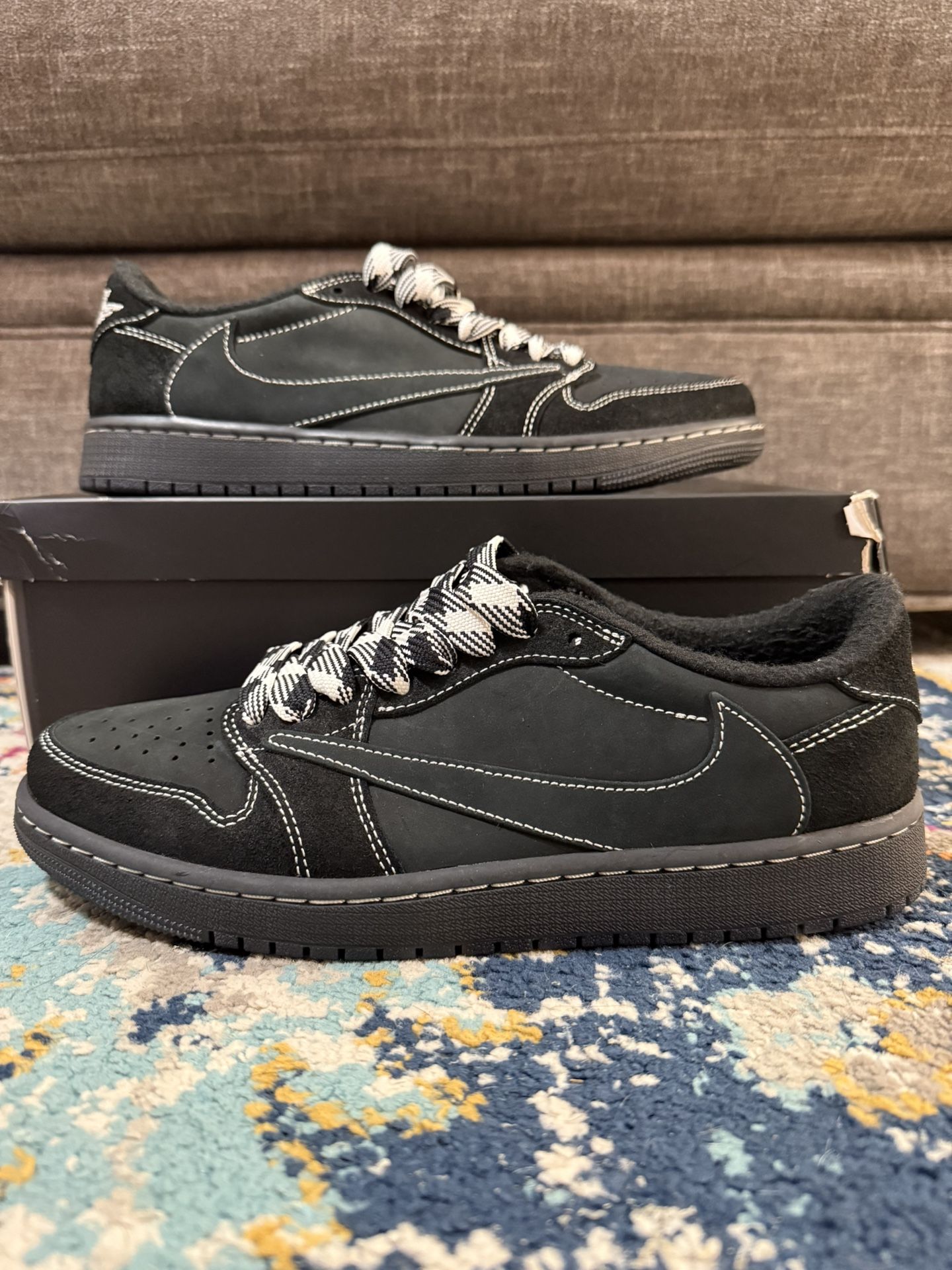 Size 9 - Travis Scott x Nike Air Jordan 1 Retro Low OG SP “Black Phantom”