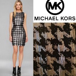 Michael Kors Sheath Empire Waist Black & Silver Dress Size 6