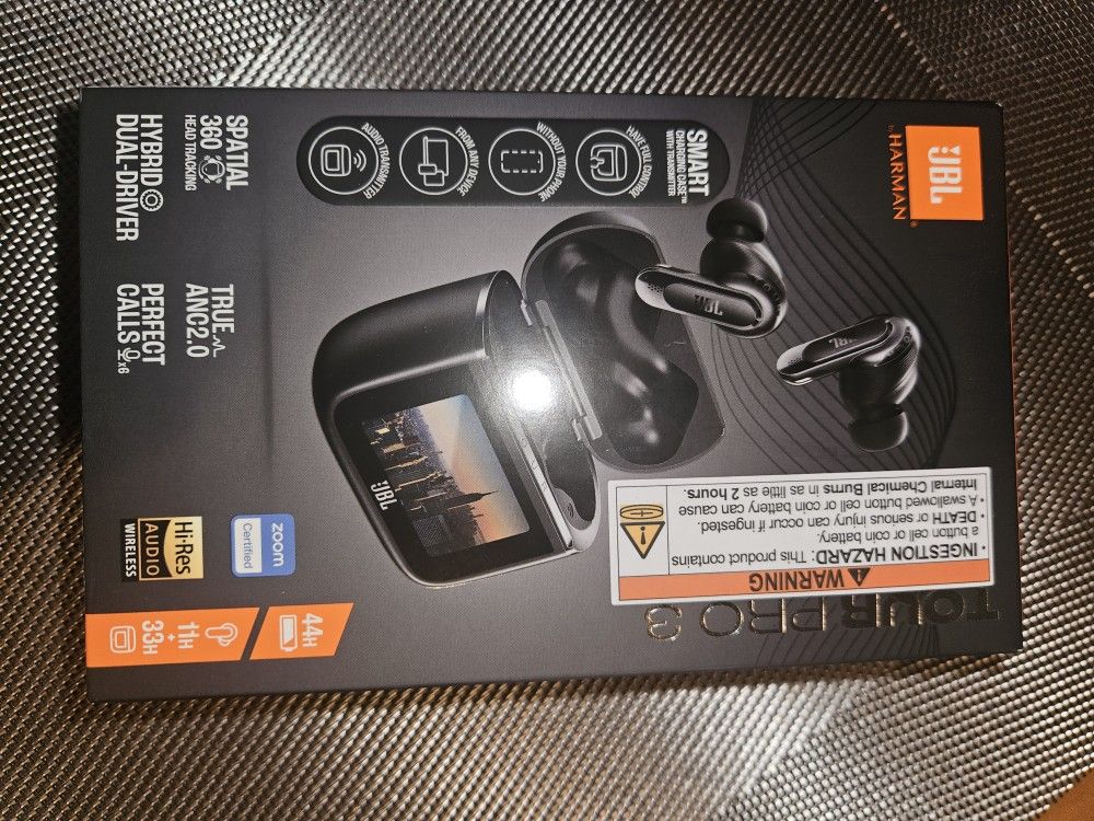 JBL TOUR PRO 3 top Of The Line Earbud HEADPHONES NEW! Never Opened