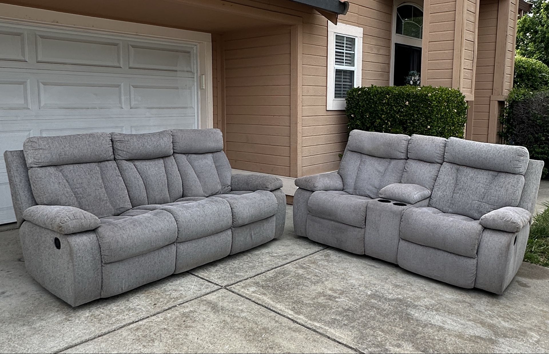 Comfy Like New Couch/Sofa + Loveseat with Recliners | FREE DELIVERY