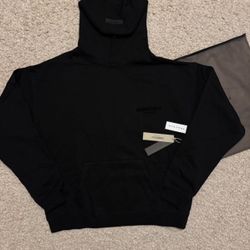 🔥 ESSENTIALS FEAR OF GOD BLACK HOODIE – SIZE XL (NEW)