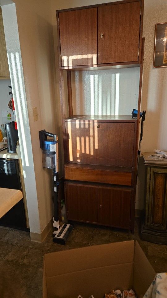 Vintage Cabinet Shelves Wall Unit Room Divider